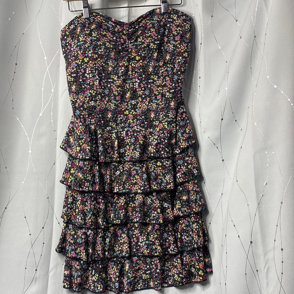 Forever Large Tube Top Ruffled Dress